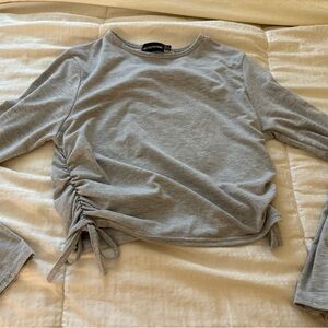 PrettyLittleThing Grey Cinched Long Sleeve